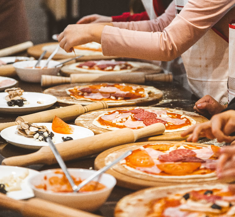 Pizza cooking party for kids